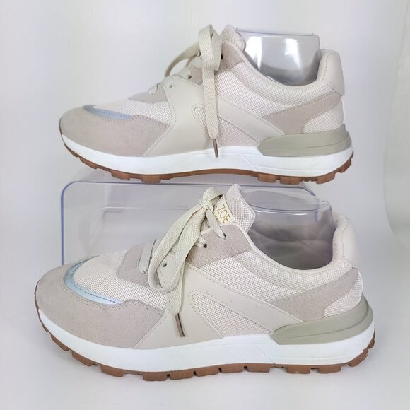 Rachel Zoe Womens 9 Tan Taupe Lace up Fashion Sneaker Cute Casual Tennis Shoe - Picture 2 of 11